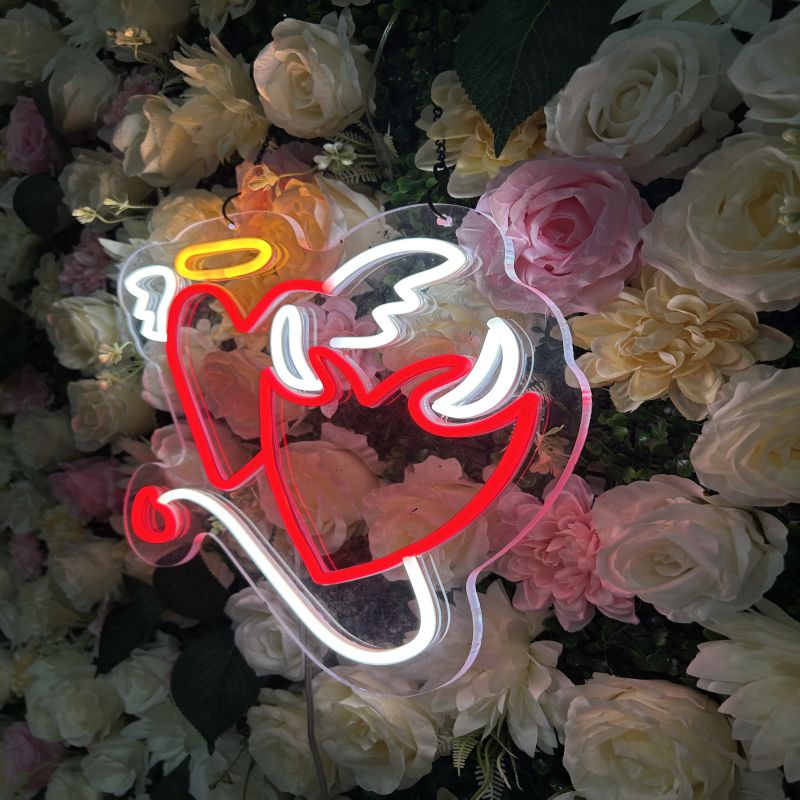 Angel & Devil Heart - LED Wall Light LED neon sign product image