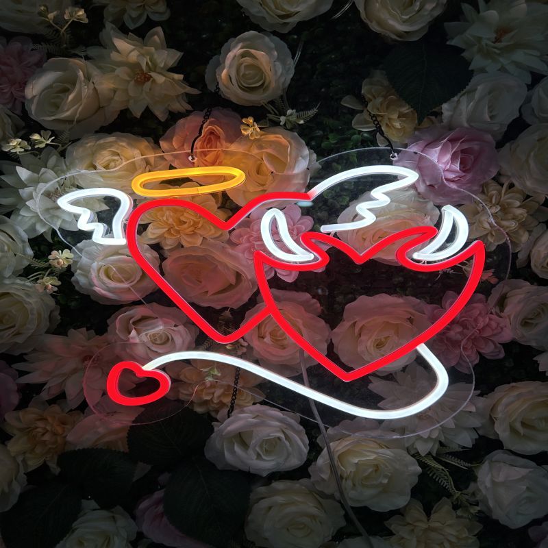 Angel & Devil Heart - LED Wall Light LED neon sign by NeonCS