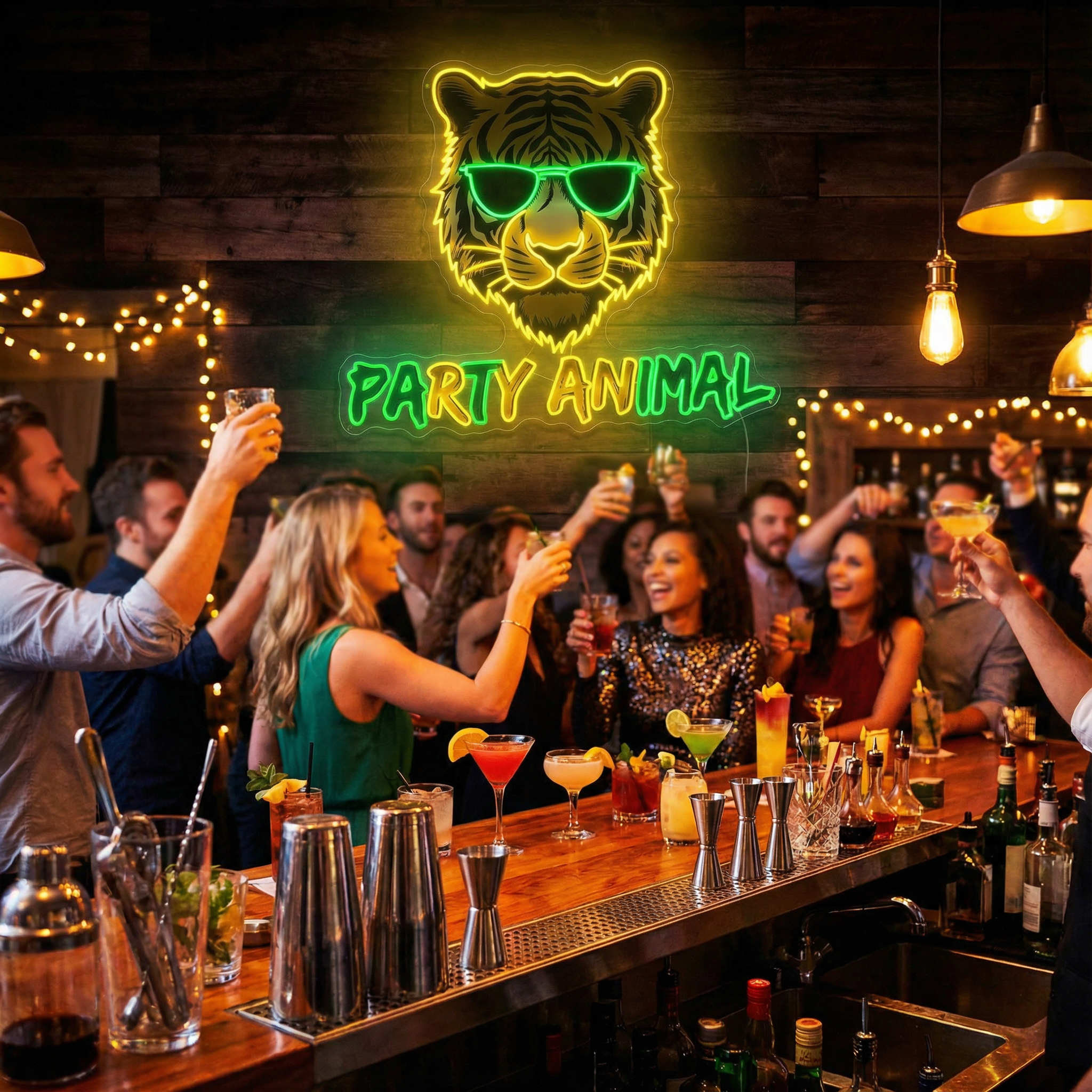 Custom "party Animal" Tiger - for Bar LED neon sign product image