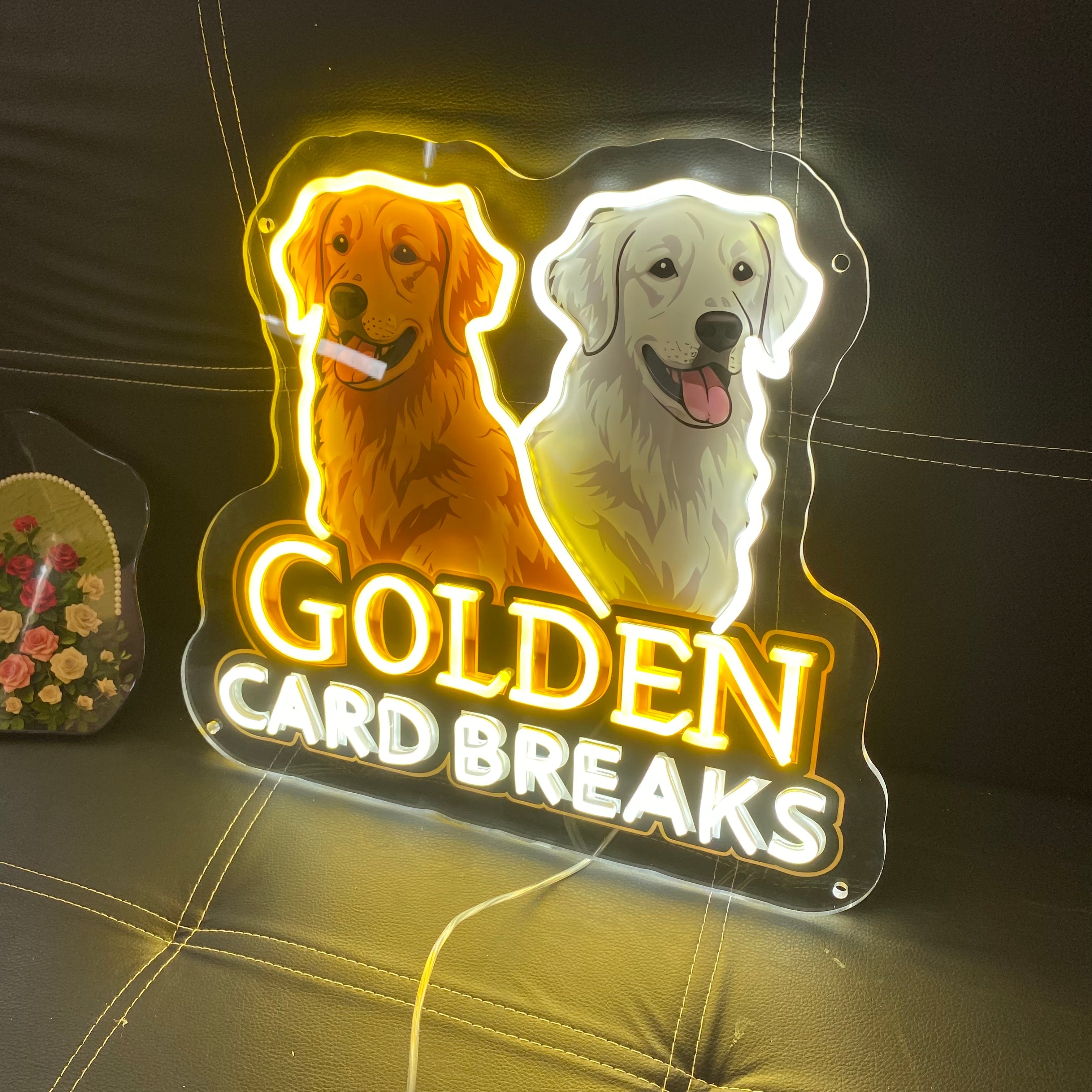 With Golden Retriever Design - Yellow LED neon sign product image
