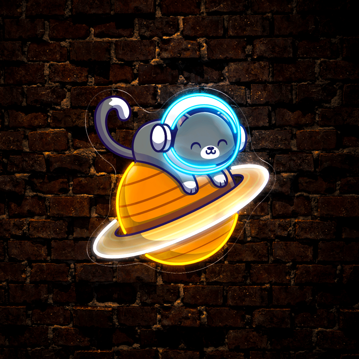 Cute Astronaut Cat Artwork LED neon sign product image