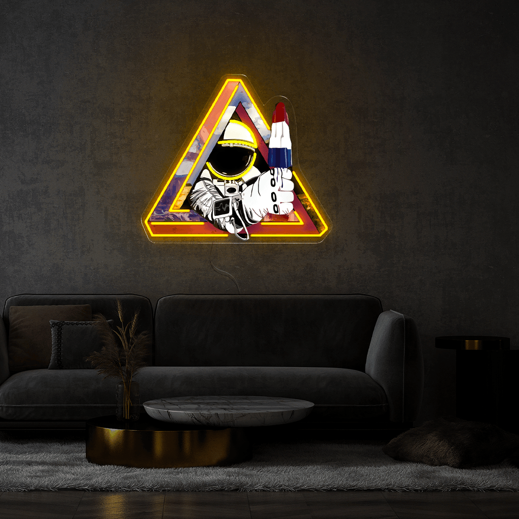Spaceman Triangle Artwork LED neon sign product image