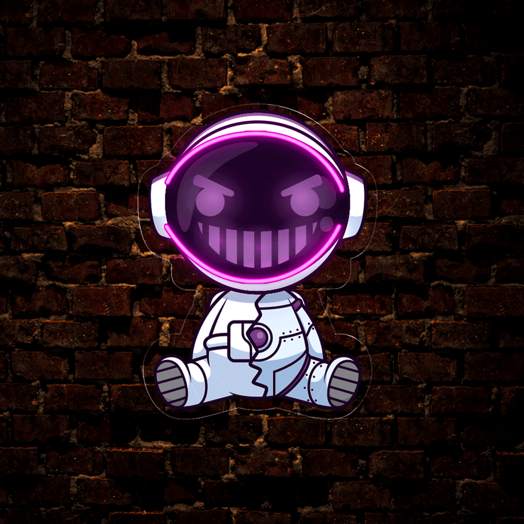 Cute Astronaut Robot Artwork LED neon sign product image
