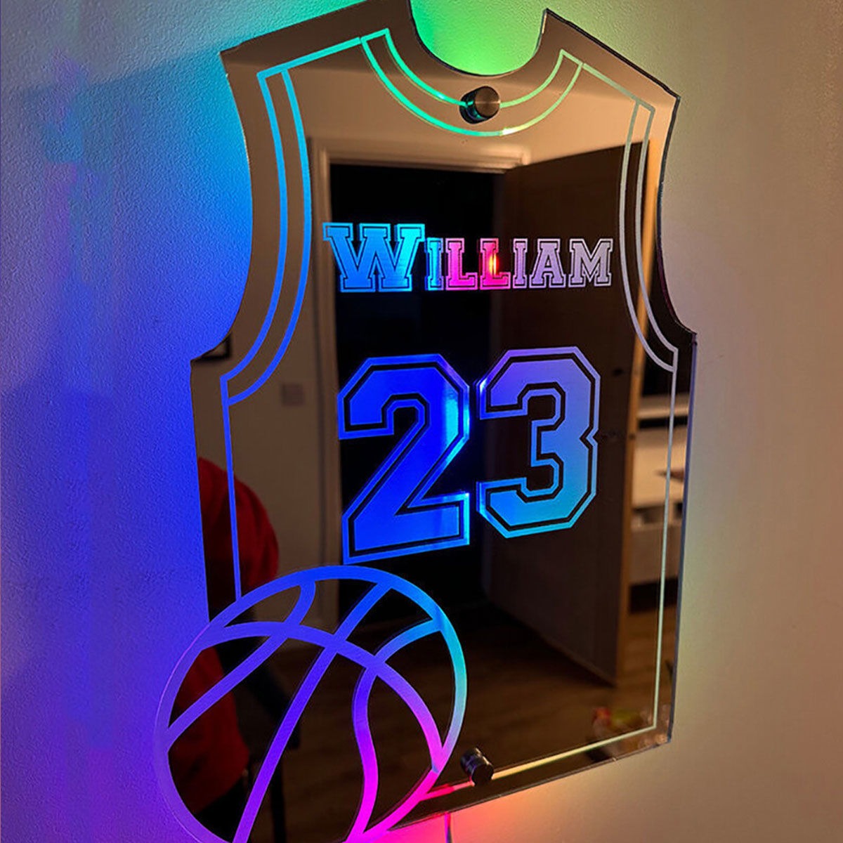 Personalized Basketball Jersey Mirror LED neon sign product image