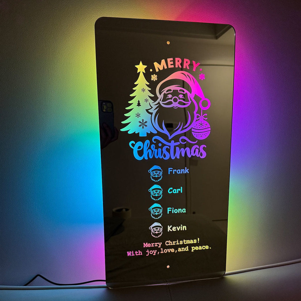 Personalized Name Mirror - Santa Claus LED neon sign product image