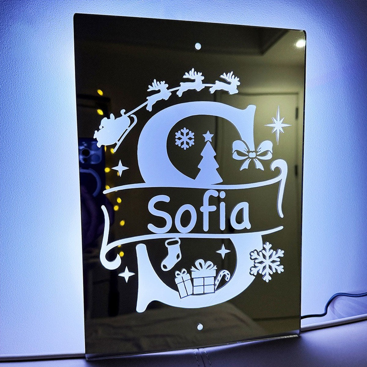 Personalized Name Mirror with LED neon sign product image