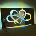 Personalized Couple Names Mirror Sign LED neon sign product image