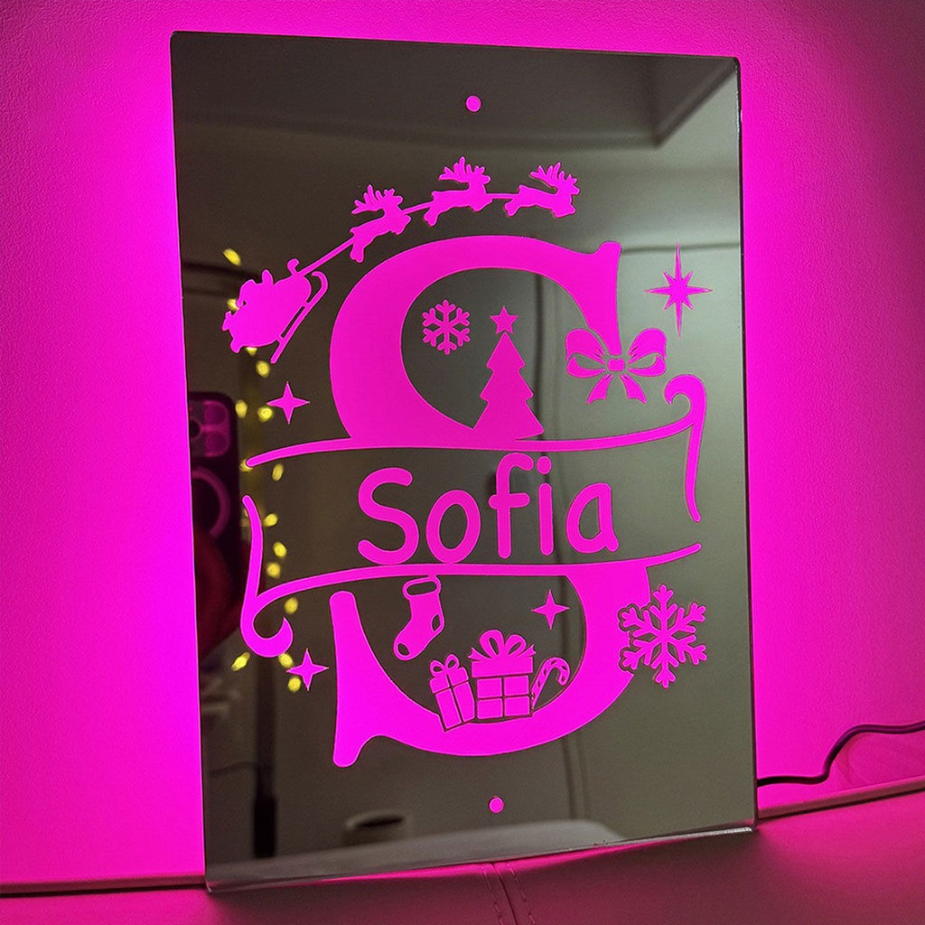 Personalized Name Mirror with LED neon sign product image