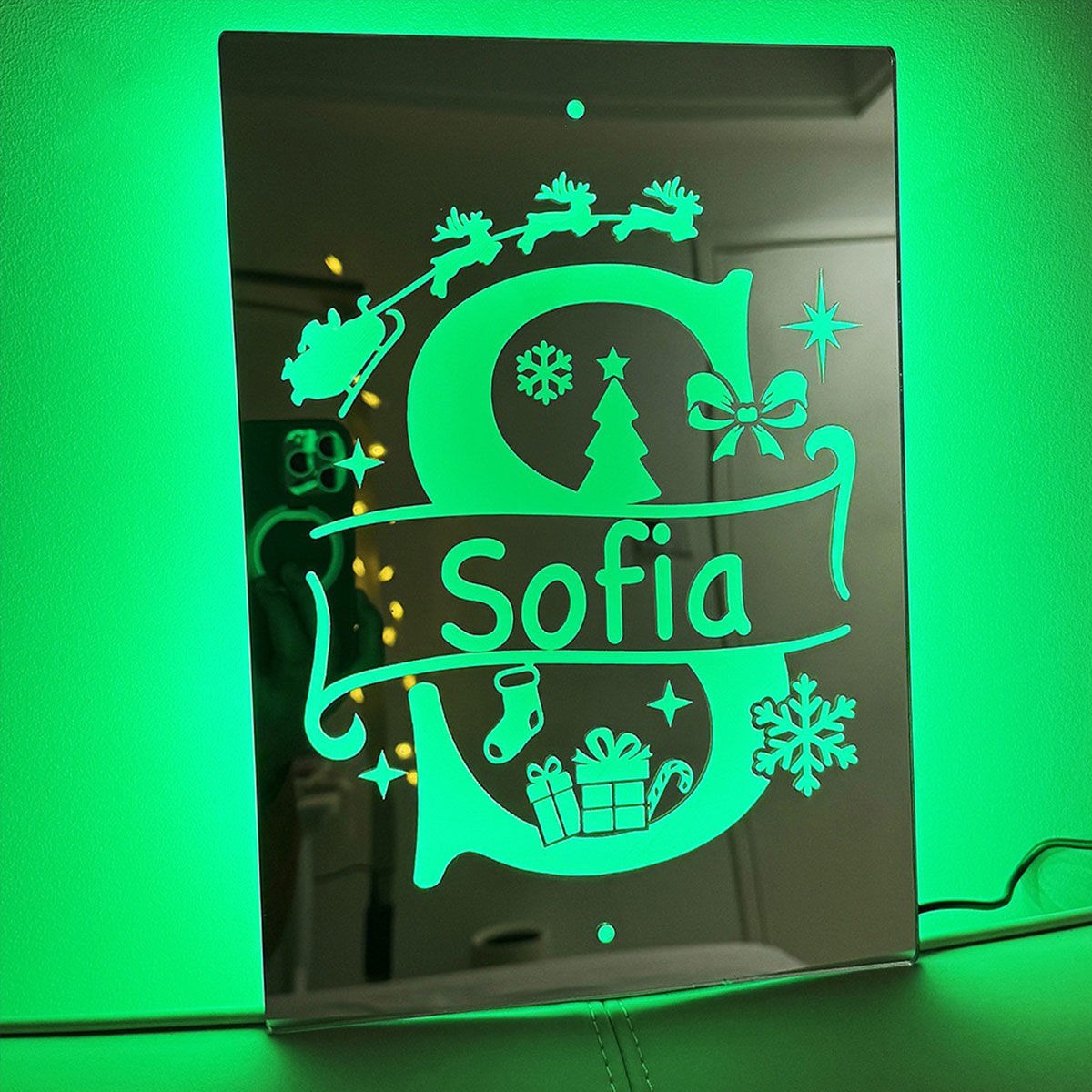 Personalized Name Mirror with LED neon sign product image
