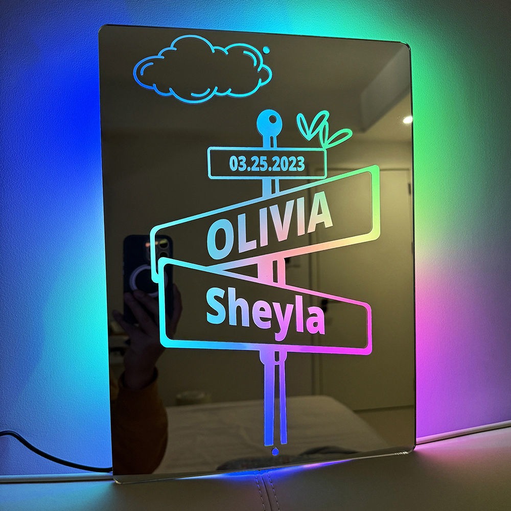 Custom Road Signs Mirror Light LED neon sign product image