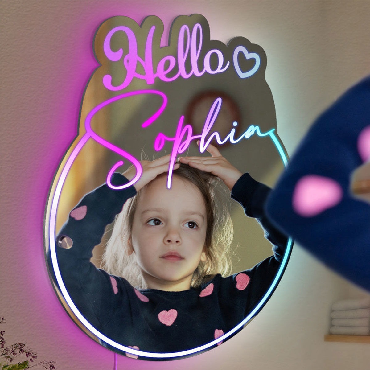 Personalized Round Names Mirror Sign LED neon sign by NeonCS