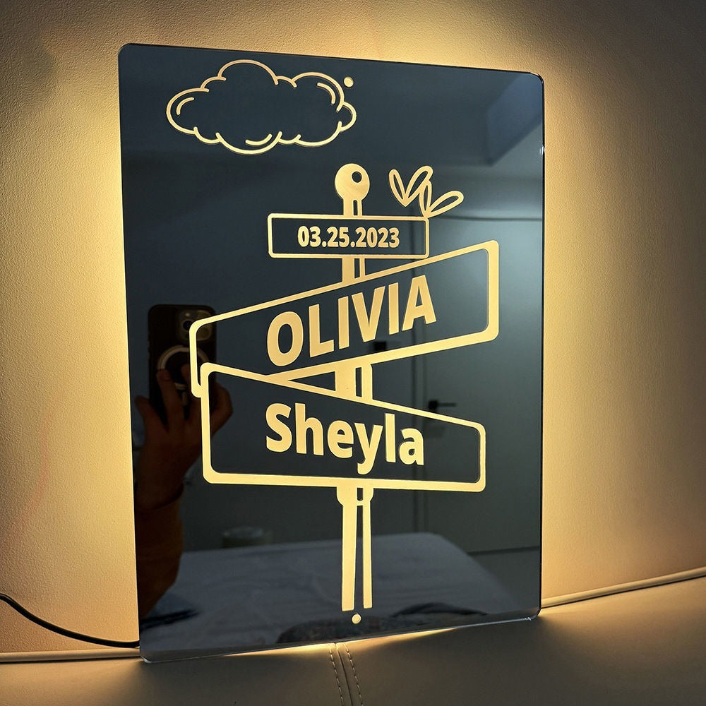 Custom Road Signs Mirror Light LED neon sign product image