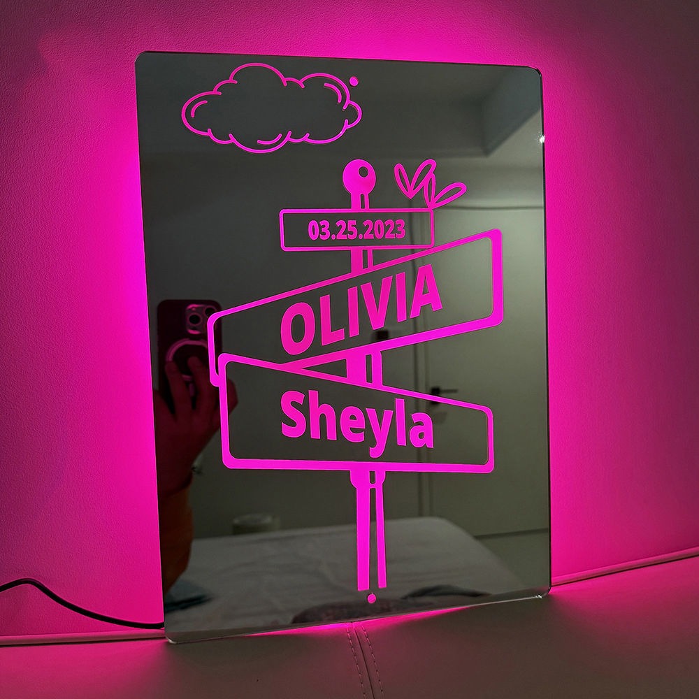 Custom Road Signs Mirror Light LED neon sign by NeonCS