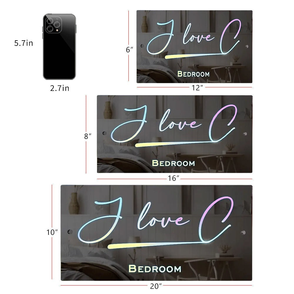 Personalized Couple Names Mirror Sign LED neon sign product image