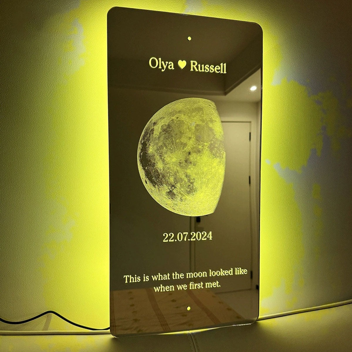 Personalized Moon Phase Mirror Sign LED neon sign product image