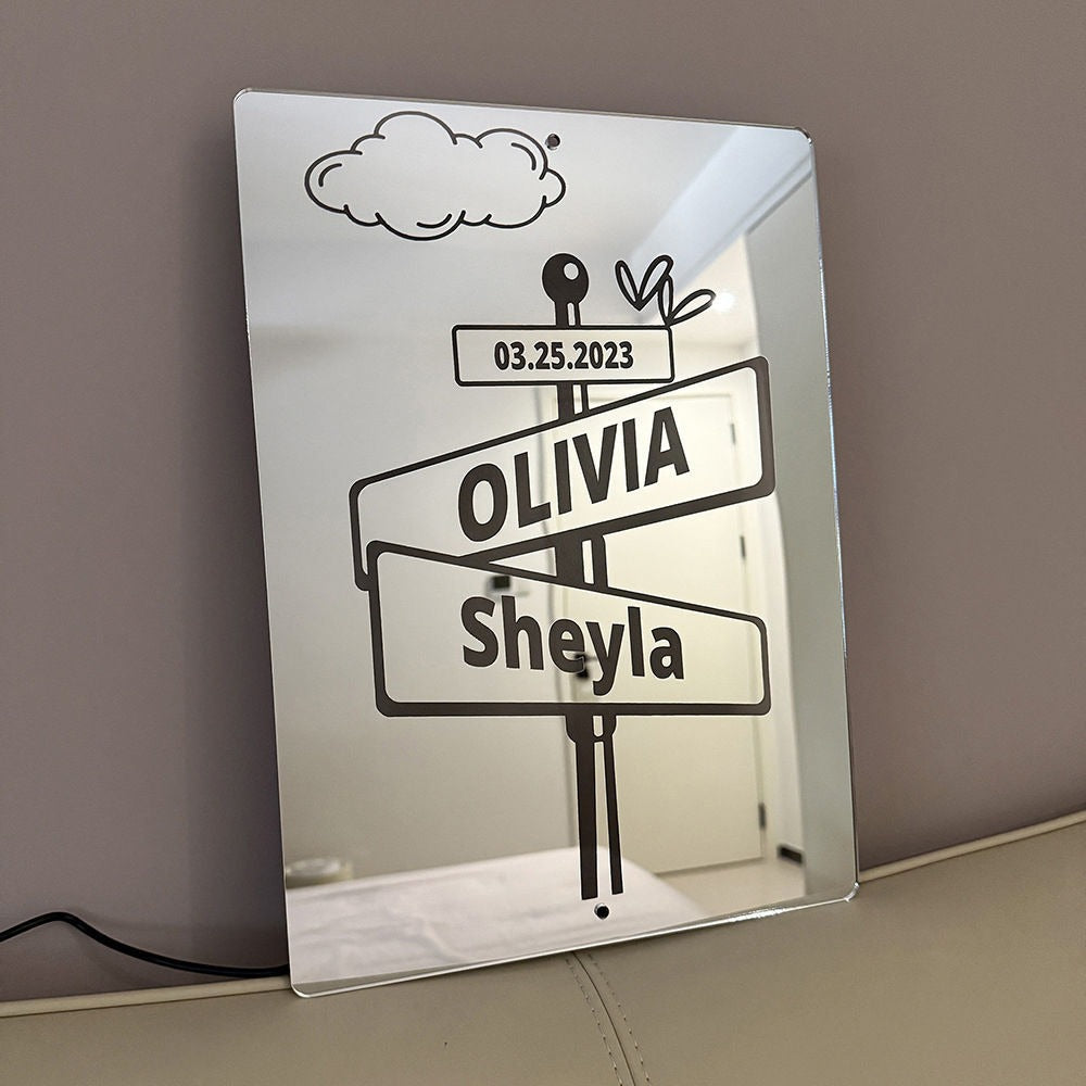 Custom Road Signs Mirror Light LED neon sign product image