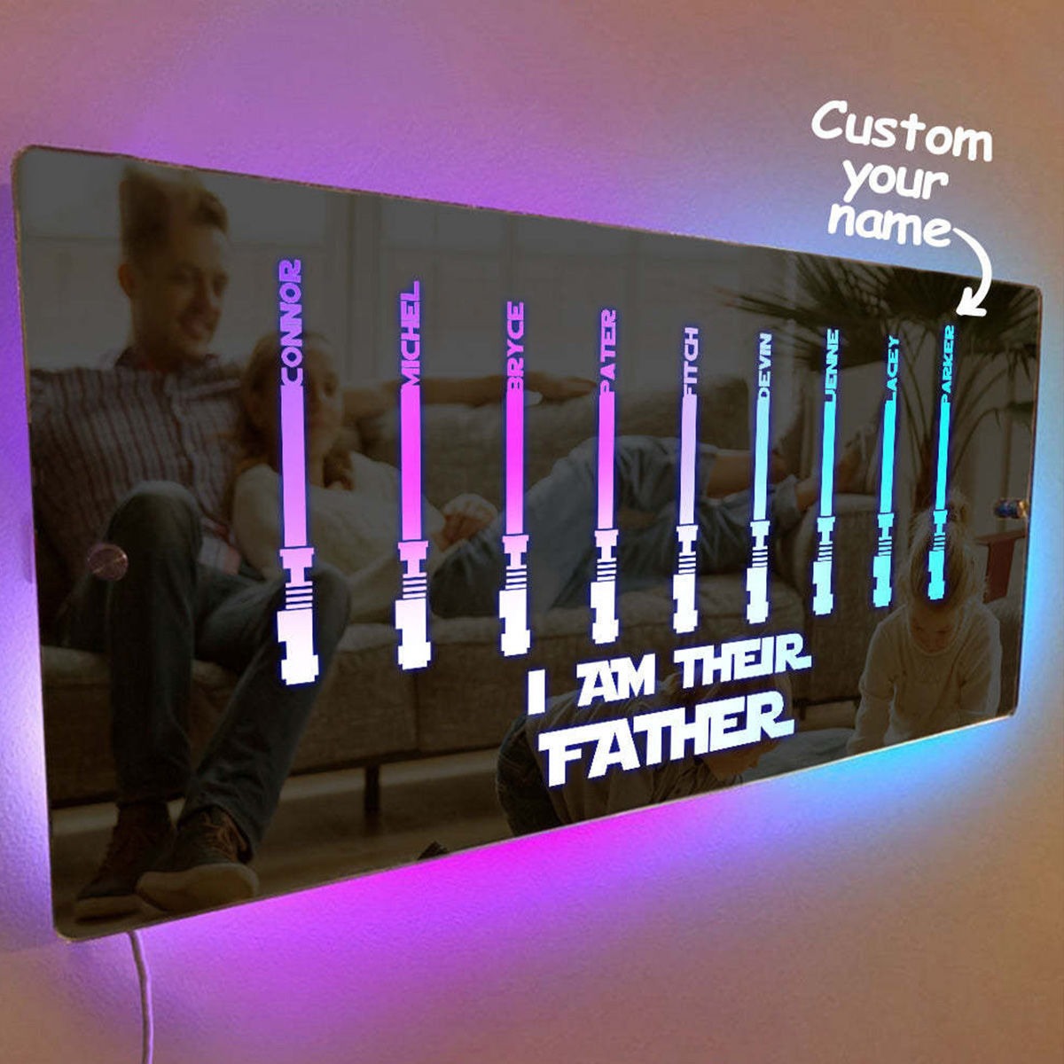 Personalized Name LED Neon Mirror - I LED neon sign product image