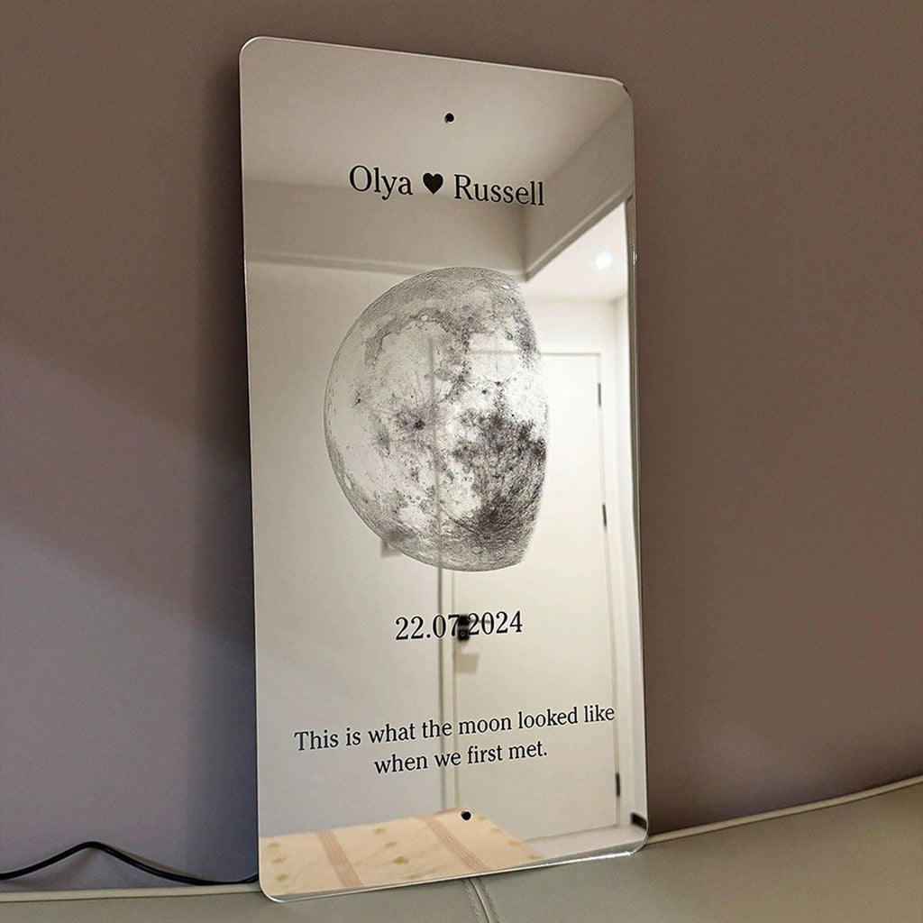 Personalized Moon Phase Mirror Sign LED neon sign product image