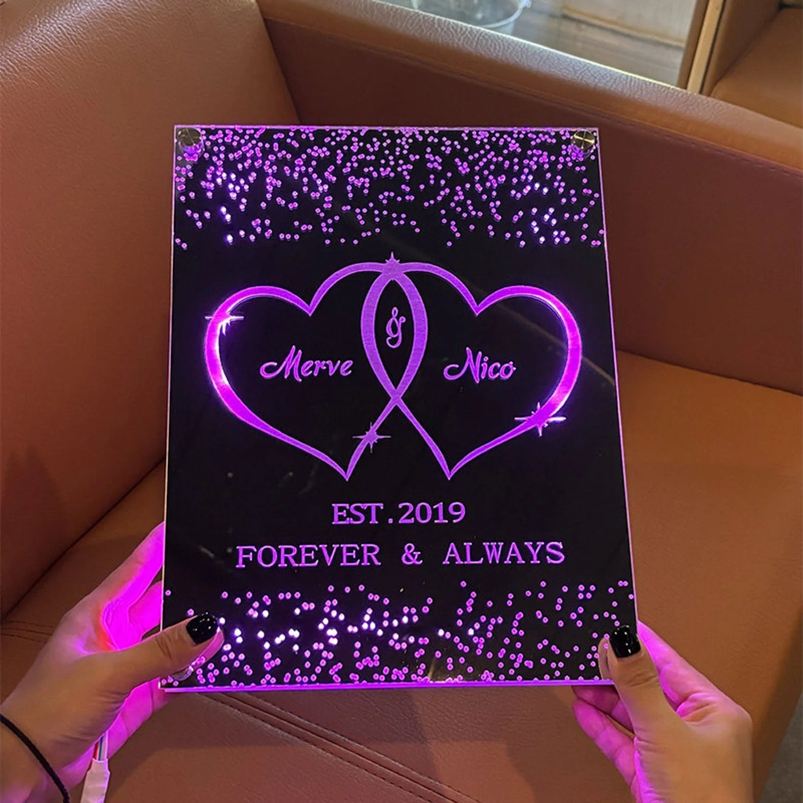Custom Heart Mirror Sign LED neon sign product image