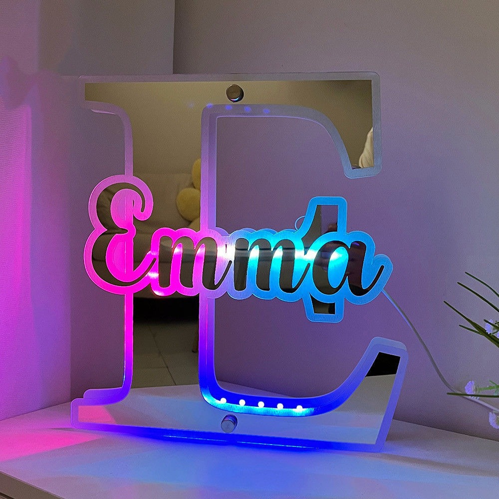 Personalized Alphabet Mirror with Name LED neon sign product image