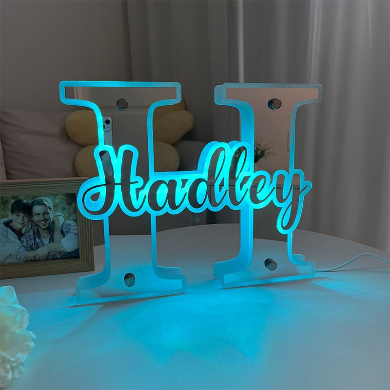 Personalized Alphabet Mirror with Name LED neon sign product image