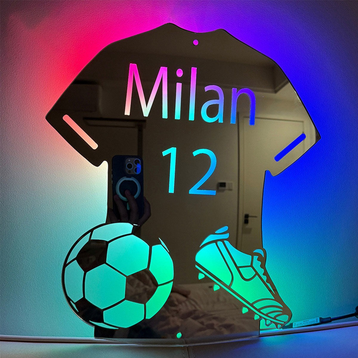 Personalized Football Jersey Mirror LED neon sign product image