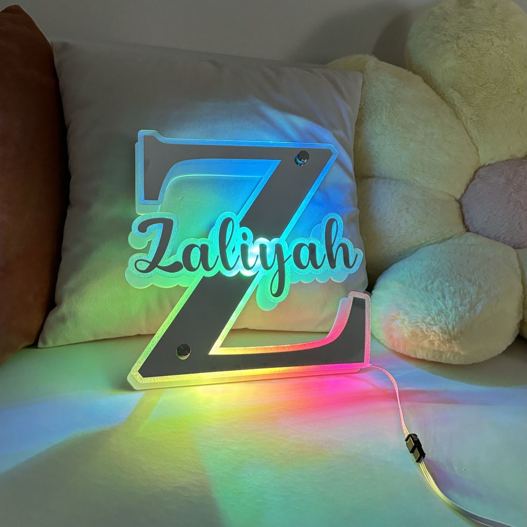 Personalized Alphabet Mirror with Name LED neon sign product image