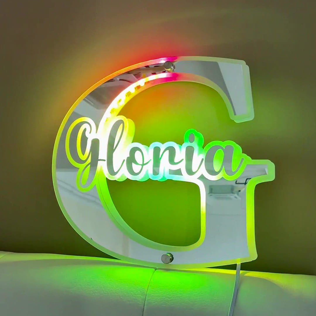 Personalized Alphabet Mirror with Name LED neon sign product image