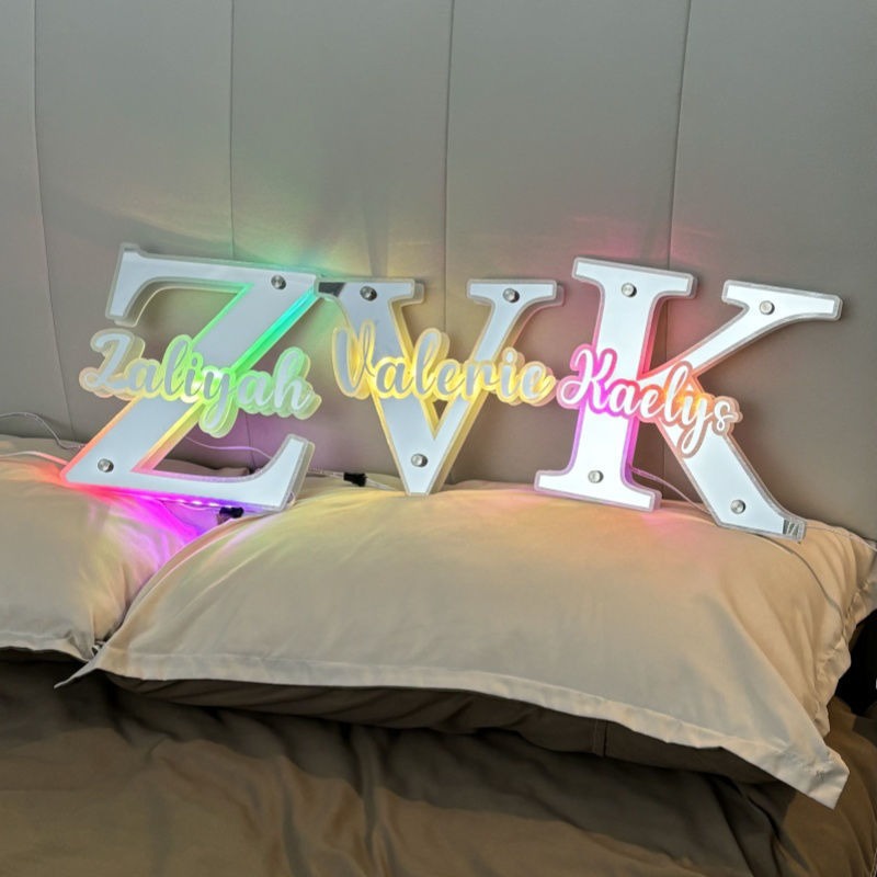 Personalized Alphabet Mirror with Name LED neon sign product image