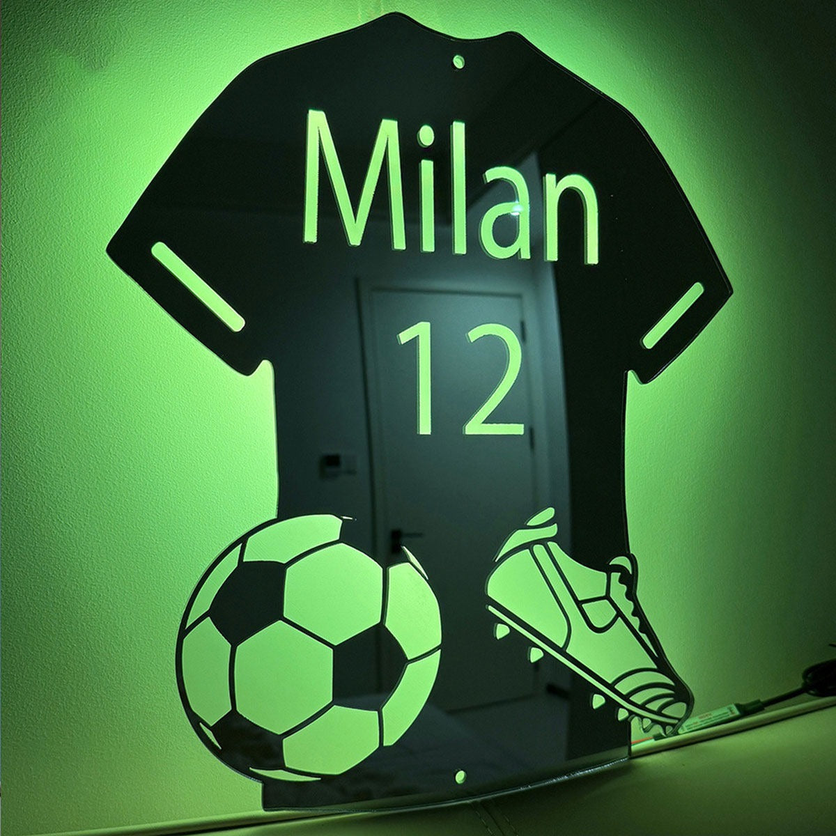 Personalized Football Jersey Mirror LED neon sign by NeonCS