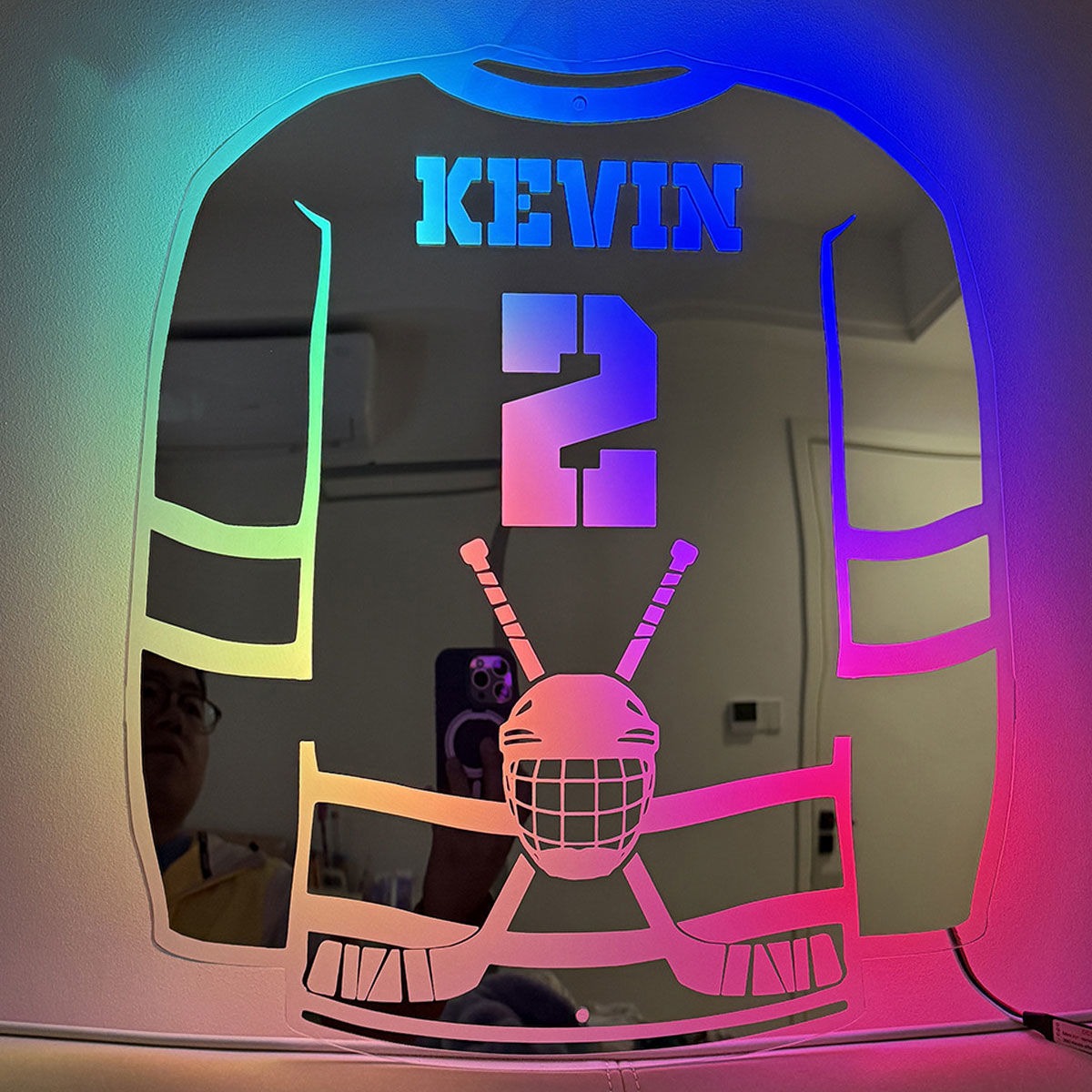 Personalized Ice Hockey Jersey Mirror LED neon sign product image