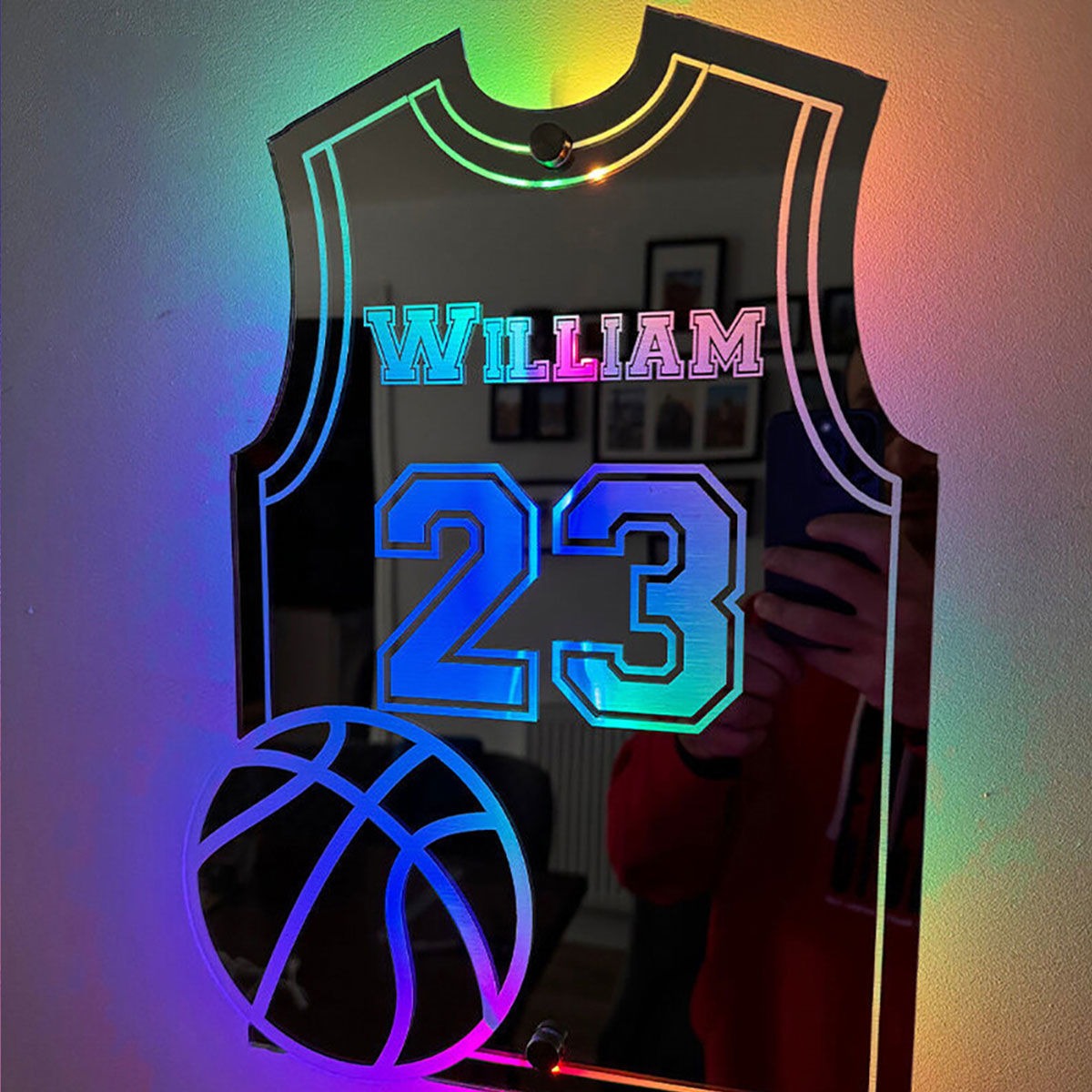Personalized Basketball Jersey Mirror LED neon sign product image