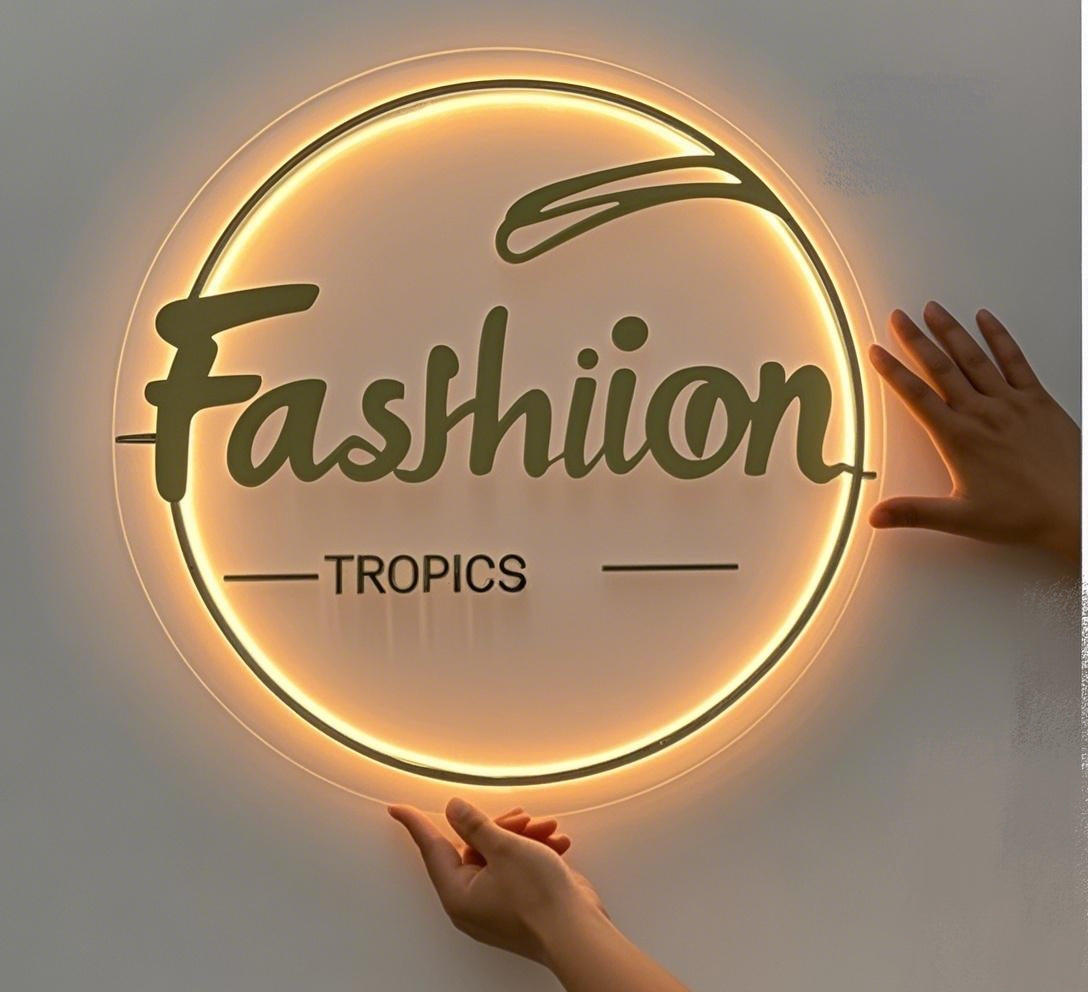 Round Backlit Acrylic Sign the LED neon sign by NeonCS